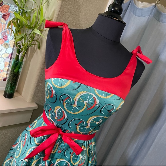 Tatyana Bicycle Print Swing Dress - Picture 2 of 8